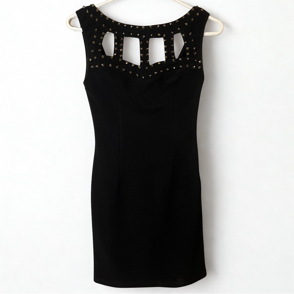 Forever 21 Black Cutout Studded Mini Dress